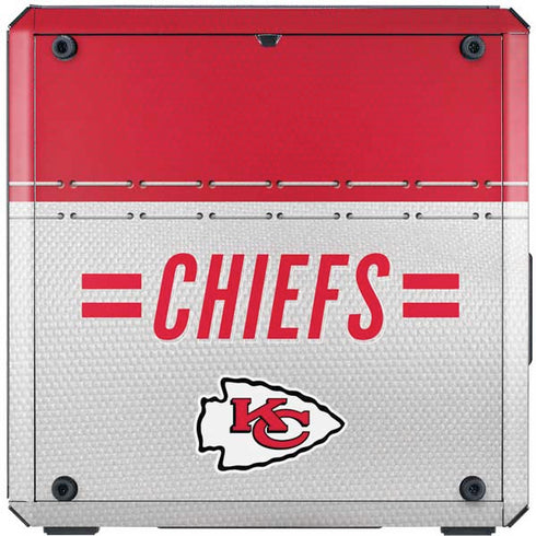 NFL Kansas City Chiefs White Striped Cooler Master MasterBox Q300L Mini Tower Skin