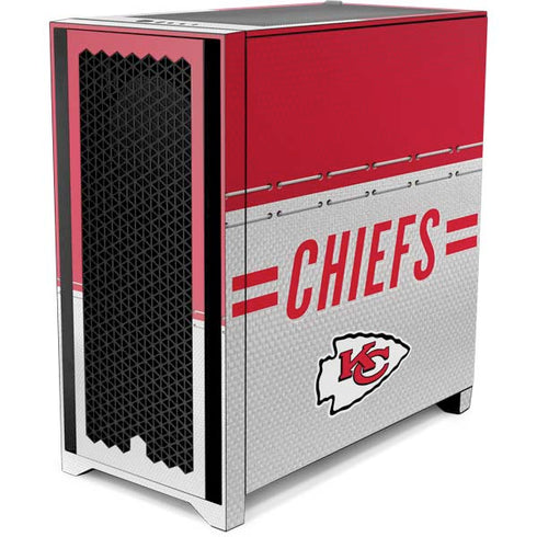 NFL Kansas City Chiefs White Striped Corsair 4000D Tempered Glass Mid-Tower ATX Case Skin