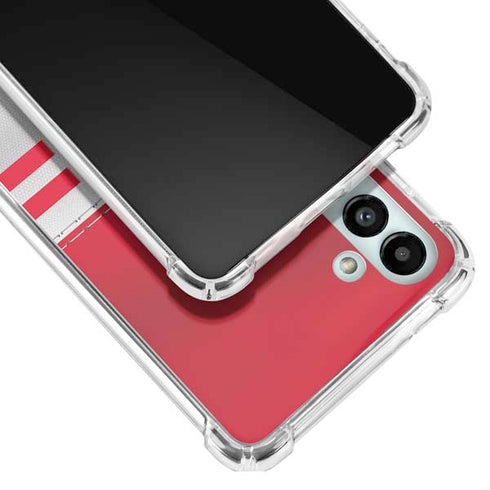 NFL Kansas City Chiefs White Striped Galaxy A13 5G Clear Case