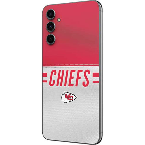 NFL Kansas City Chiefs White Striped Galaxy A14 5G Skin