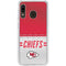 NFL Kansas City Chiefs White Striped Galaxy A20 Clear Case