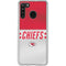 NFL Kansas City Chiefs White Striped Galaxy A21 Clear Case