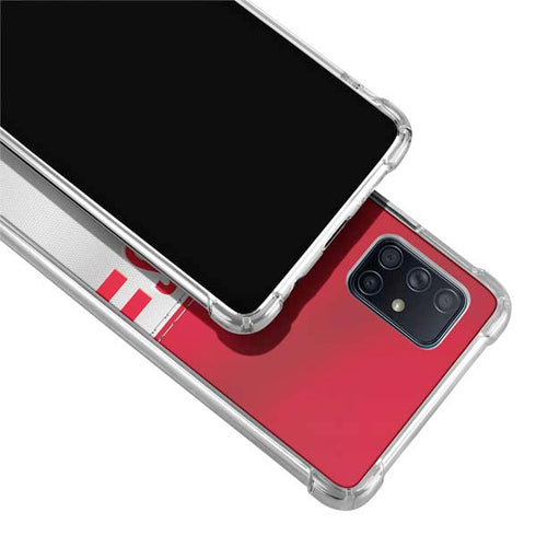 NFL Kansas City Chiefs White Striped Galaxy A51 5G Clear Case