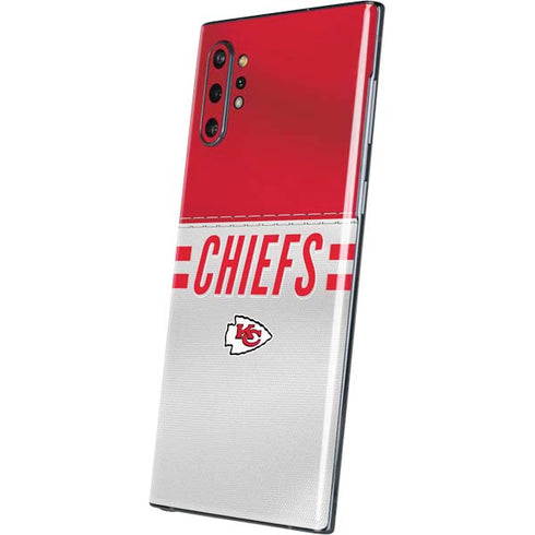 NFL Kansas City Chiefs White Striped Galaxy Note 10 Plus Skin