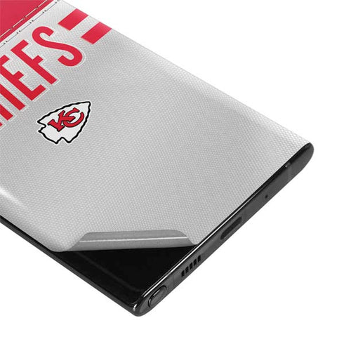 NFL Kansas City Chiefs White Striped Galaxy Note 10 Skin