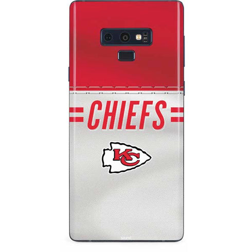 NFL Kansas City Chiefs White Striped Galaxy Note 9 Skin
