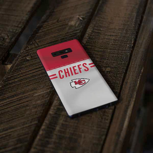 NFL Kansas City Chiefs White Striped Galaxy Note 9 Skin