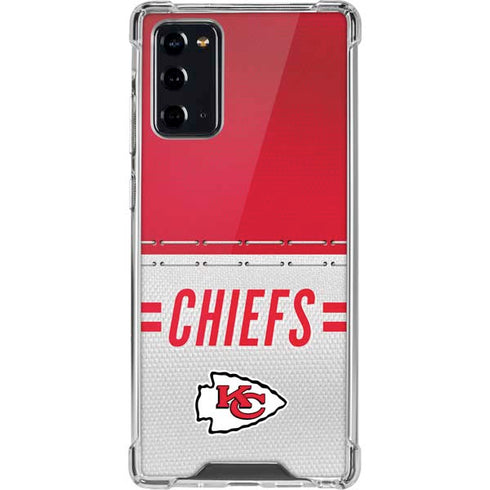NFL Kansas City Chiefs White Striped Galaxy Note20 5G Clear Case