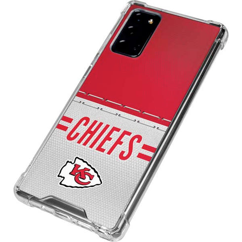 NFL Kansas City Chiefs White Striped Galaxy Note20 5G Clear Case