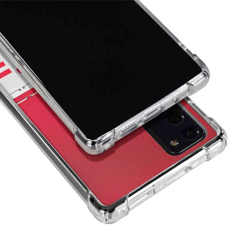 NFL Kansas City Chiefs White Striped Galaxy Note20 5G Clear Case