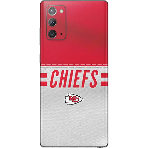 NFL Kansas City Chiefs White Striped Galaxy Note20 5G Skin