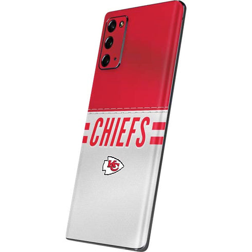 NFL Kansas City Chiefs White Striped Galaxy Note20 5G Skin