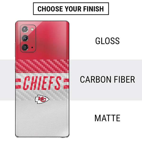 NFL Kansas City Chiefs White Striped Galaxy Note20 5G Skin