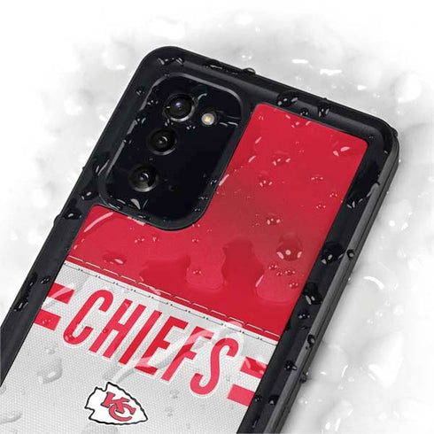 NFL Kansas City Chiefs White Striped Galaxy Note20 5G Waterproof Case