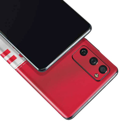 NFL Kansas City Chiefs White Striped Galaxy S20 Fan Edition Skin