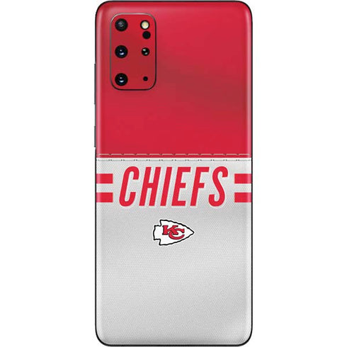 NFL Kansas City Chiefs White Striped Galaxy S20 Plus Skin