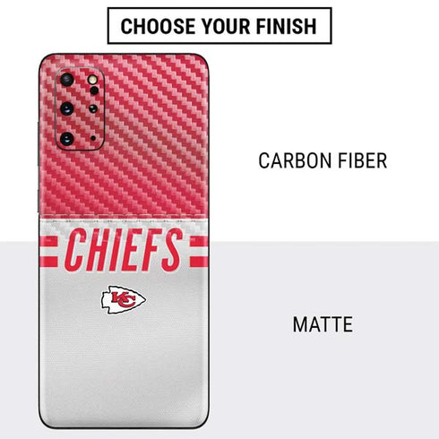 NFL Kansas City Chiefs White Striped Galaxy S20 Plus Skin