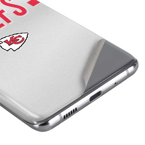 NFL Kansas City Chiefs White Striped Galaxy S20 Skin