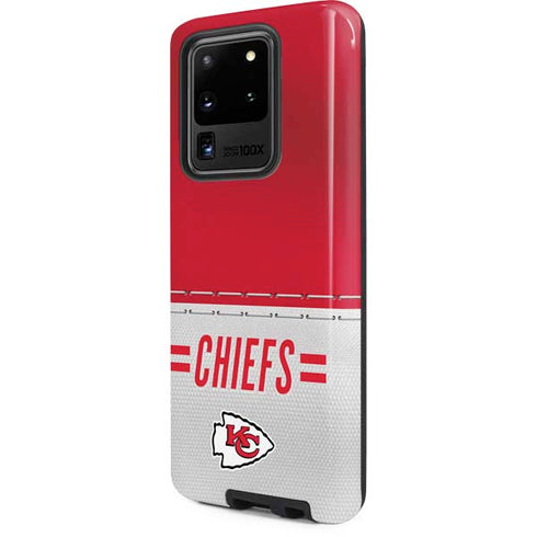 NFL Kansas City Chiefs White Striped Galaxy S20 Ultra 5G Pro Case