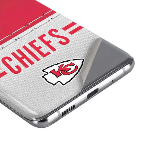 NFL Kansas City Chiefs White Striped Galaxy S20 Ultra 5G Skin