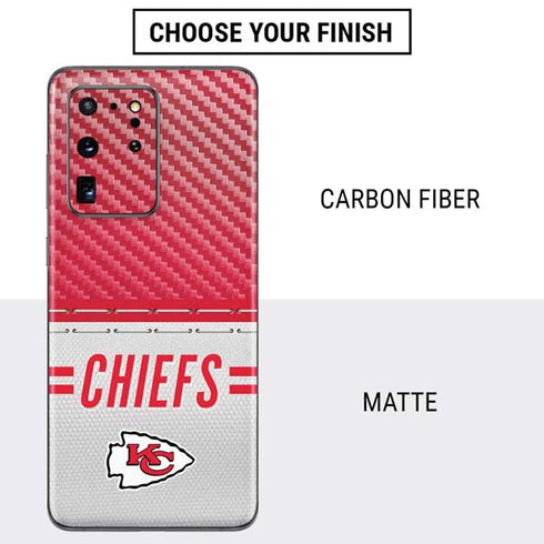 NFL Kansas City Chiefs White Striped Galaxy S20 Ultra 5G Skin