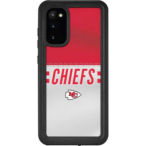 NFL Kansas City Chiefs White Striped Galaxy S20 Waterproof Case