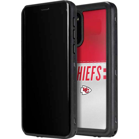 NFL Kansas City Chiefs White Striped Galaxy S20 Waterproof Case