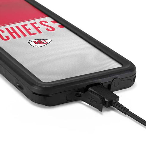 NFL Kansas City Chiefs White Striped Galaxy S20 Waterproof Case