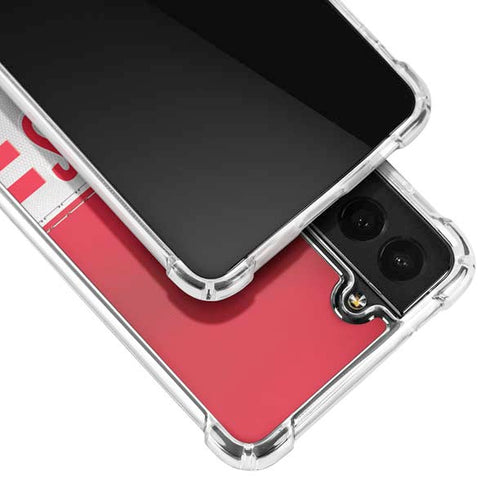 NFL Kansas City Chiefs White Striped Galaxy S21 Plus 5G Clear Case