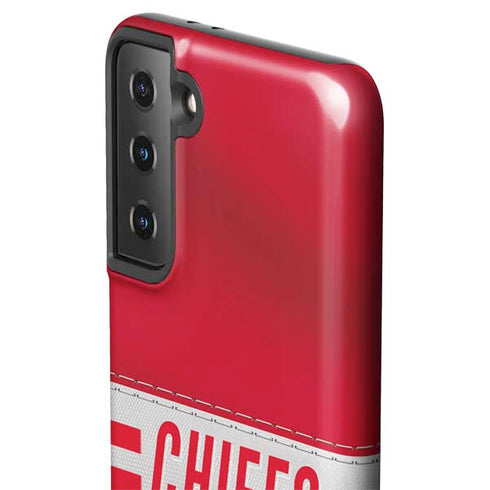 NFL Kansas City Chiefs White Striped Galaxy S21 Plus 5G Pro Case