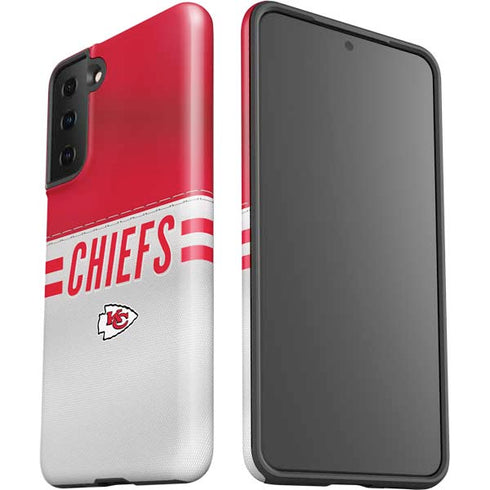 NFL Kansas City Chiefs White Striped Galaxy S21 Plus 5G Pro Case