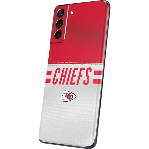 NFL Kansas City Chiefs White Striped Galaxy S21 Plus 5G Skin