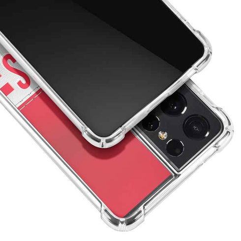 NFL Kansas City Chiefs White Striped Galaxy S21 Ultra 5G Clear Case