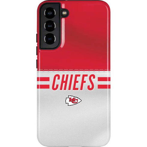 NFL Kansas City Chiefs White Striped Galaxy S22 Plus Pro Case