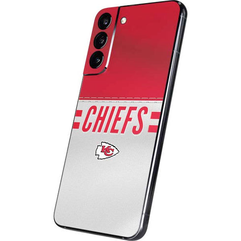 NFL Kansas City Chiefs White Striped Galaxy S22 Plus Skin