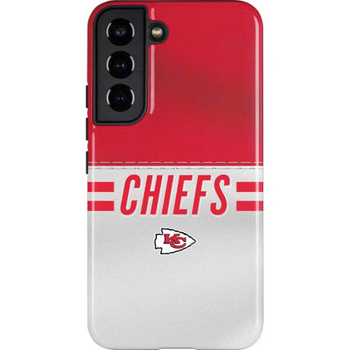 NFL Kansas City Chiefs White Striped Galaxy S22 Pro Case