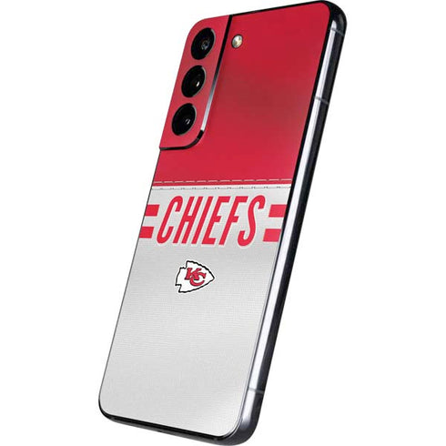 NFL Kansas City Chiefs White Striped Galaxy S22 Skin