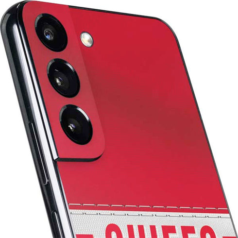 NFL Kansas City Chiefs White Striped Galaxy S22 Skin
