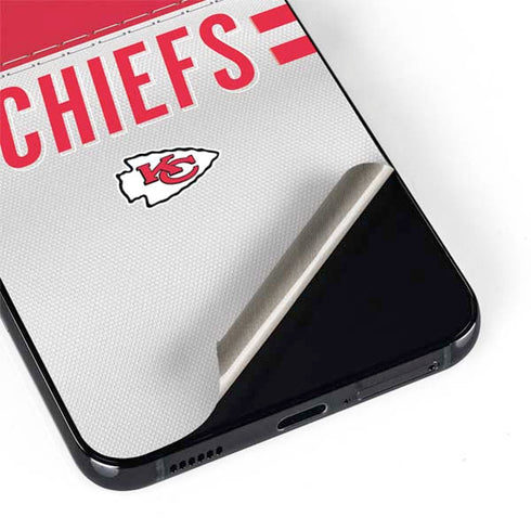 NFL Kansas City Chiefs White Striped Galaxy S22 Skin