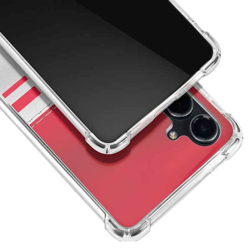 NFL Kansas City Chiefs White Striped Galaxy S23 FE Clear Case