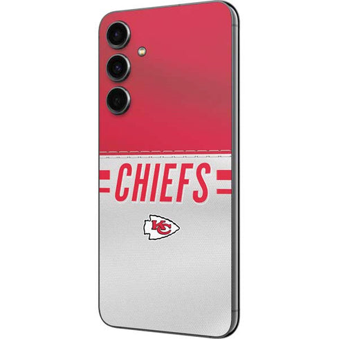 NFL Kansas City Chiefs White Striped Galaxy S23 FE Skin