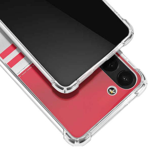 NFL Kansas City Chiefs White Striped Galaxy S23 Plus Clear Case
