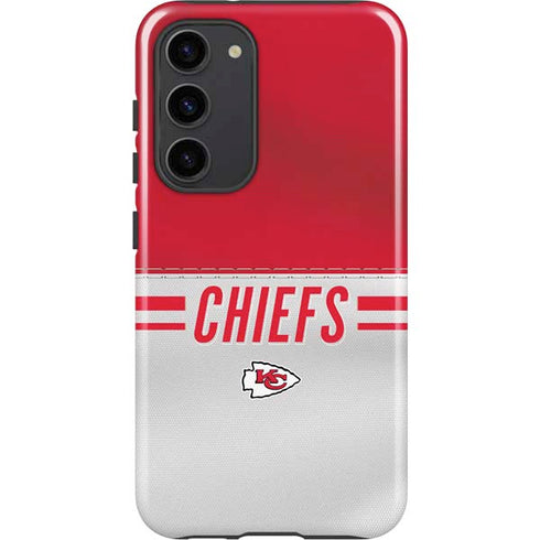 NFL Kansas City Chiefs White Striped Galaxy S23 Plus Pro Case
