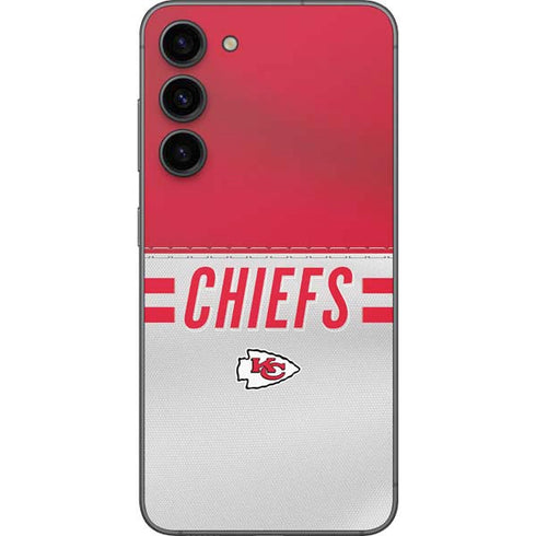 NFL Kansas City Chiefs White Striped Galaxy S23 Plus Skin