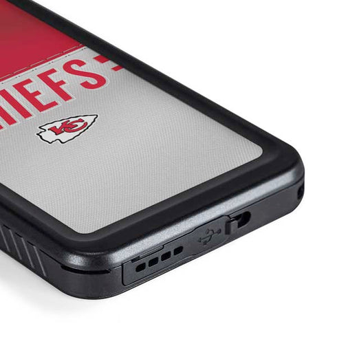 NFL Kansas City Chiefs White Striped Galaxy S23 Plus Waterproof Case