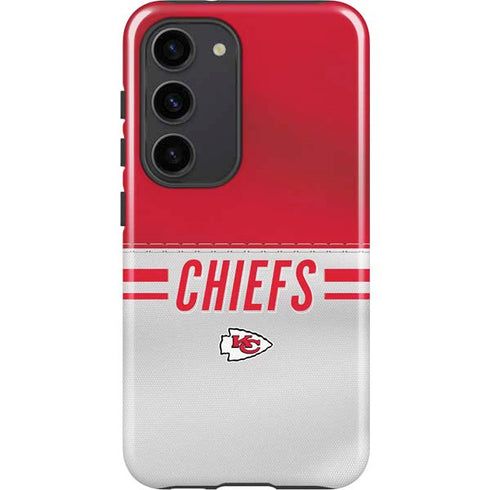 NFL Kansas City Chiefs White Striped Galaxy S23 Pro Case