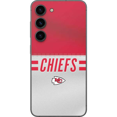 NFL Kansas City Chiefs White Striped Galaxy S23 Skin