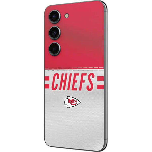 NFL Kansas City Chiefs White Striped Galaxy S23 Skin