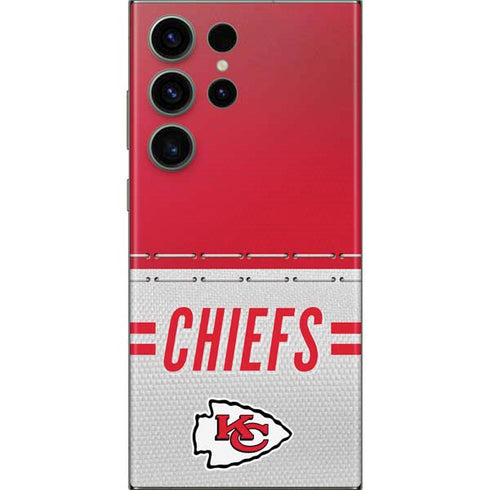 NFL Kansas City Chiefs White Striped Galaxy S23 Ultra Skin