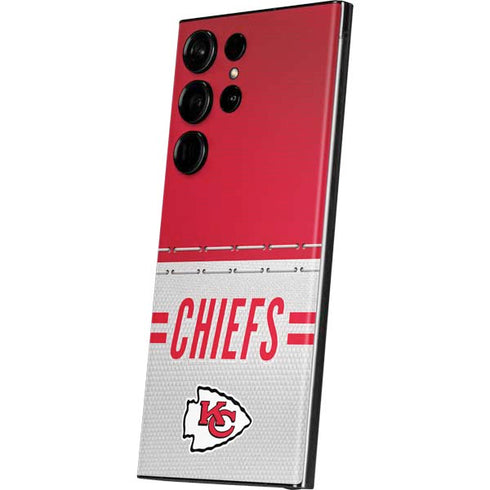 NFL Kansas City Chiefs White Striped Galaxy S23 Ultra Skin